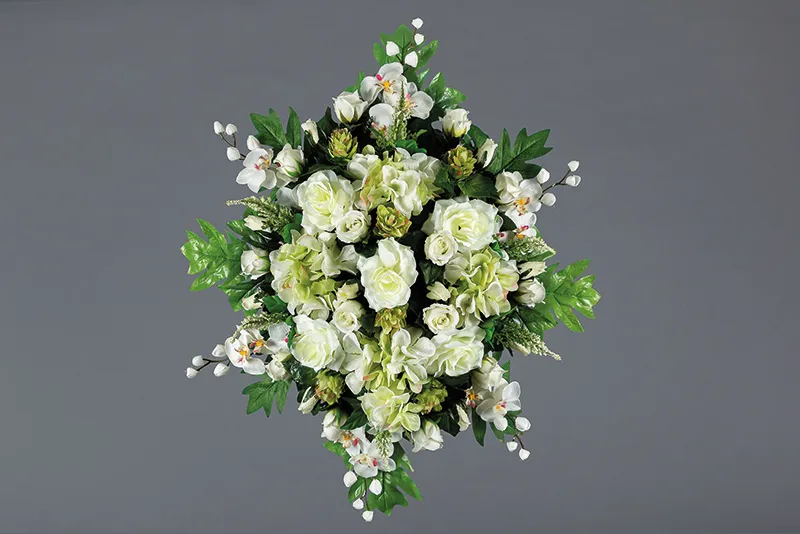 [92414] Gerbe de fleurs blanche et verte