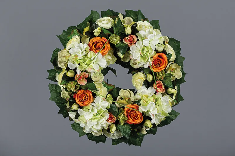 [92501] Couronne orange et blanche