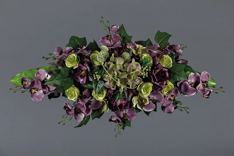[92412] Montage de fleurs horizontal mauve foncé