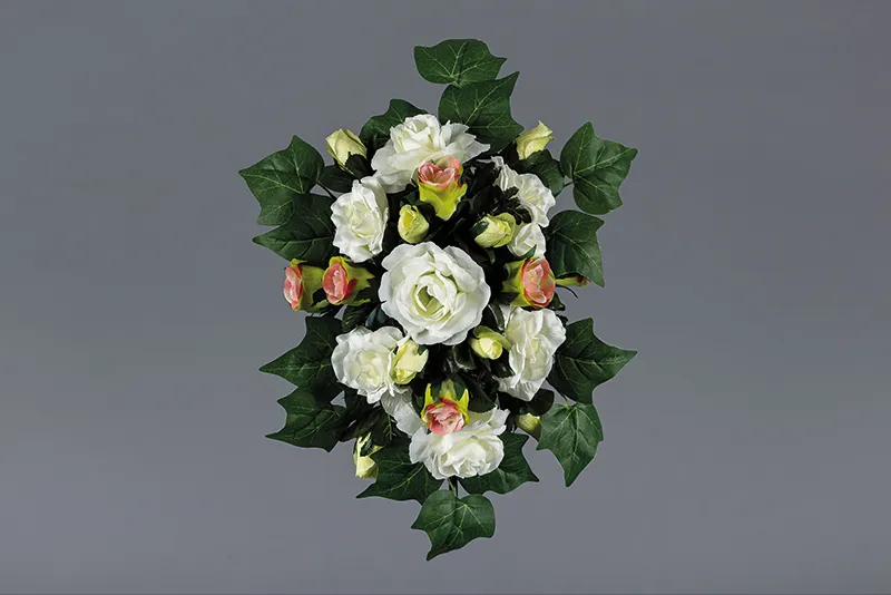 [92402] Gerbe de fleurs blanche et rose